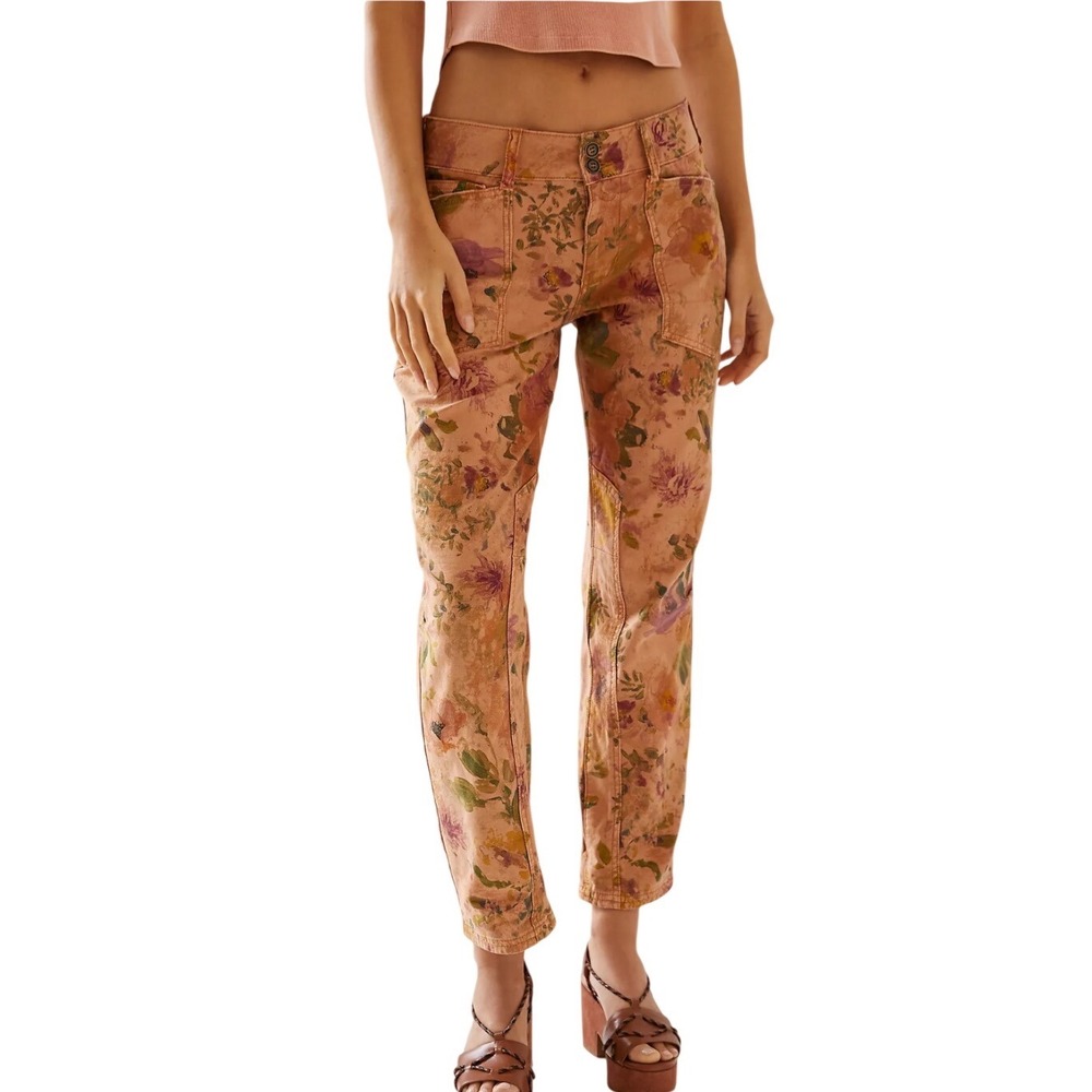 Pilcro The Wanderer Low-Rise Pants Size 29 Peach Pink Purple Excellent Straight